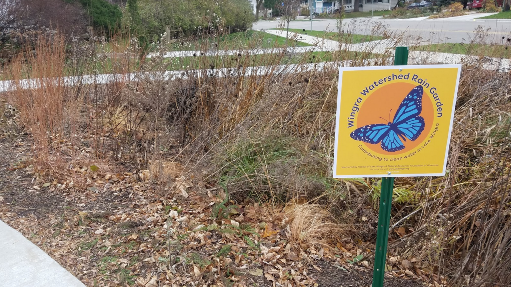 Friends of Lake Wingra rain garden sign