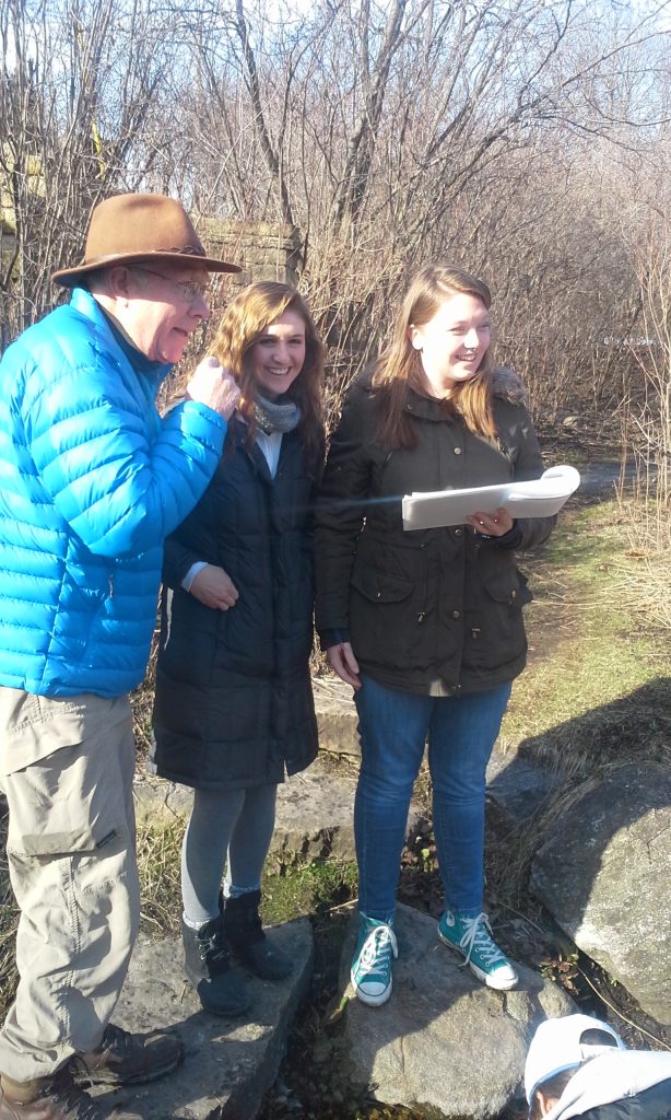 Roger working with Badger Volunteers to monitor chloride at the springs near Lake Wingra. 